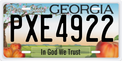 GA license plate PXE4922