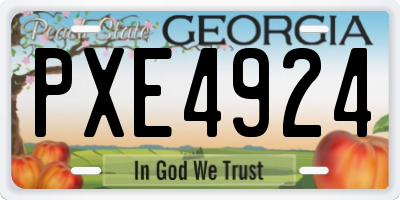 GA license plate PXE4924