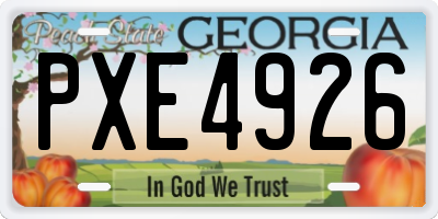 GA license plate PXE4926