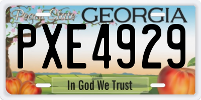 GA license plate PXE4929