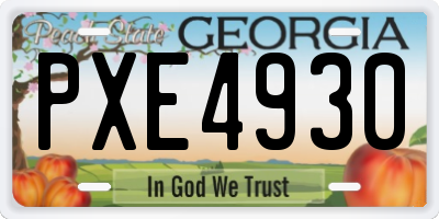 GA license plate PXE4930