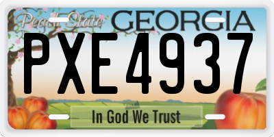 GA license plate PXE4937