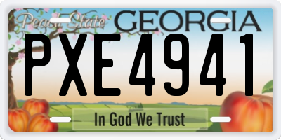 GA license plate PXE4941