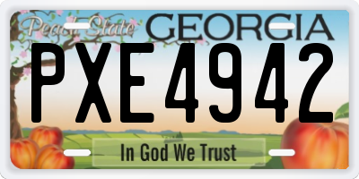 GA license plate PXE4942