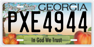 GA license plate PXE4944