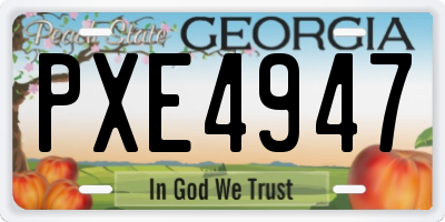 GA license plate PXE4947