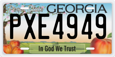 GA license plate PXE4949