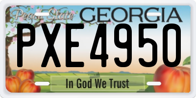 GA license plate PXE4950