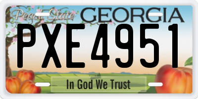 GA license plate PXE4951