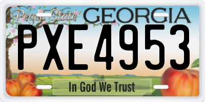 GA license plate PXE4953