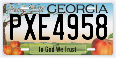 GA license plate PXE4958