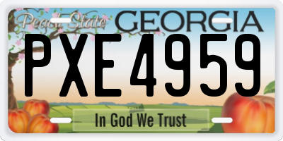 GA license plate PXE4959