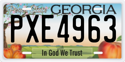 GA license plate PXE4963
