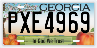GA license plate PXE4969
