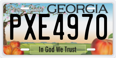GA license plate PXE4970