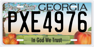 GA license plate PXE4976