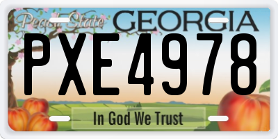GA license plate PXE4978