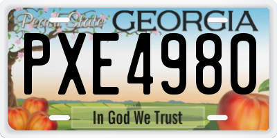GA license plate PXE4980