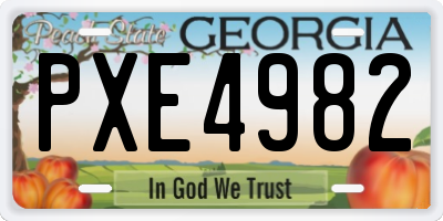 GA license plate PXE4982