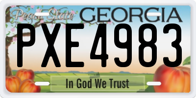 GA license plate PXE4983