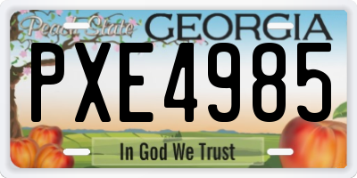 GA license plate PXE4985