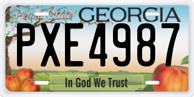 GA license plate PXE4987