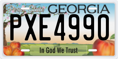 GA license plate PXE4990