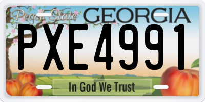 GA license plate PXE4991