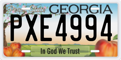 GA license plate PXE4994