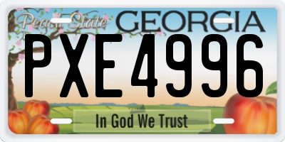 GA license plate PXE4996