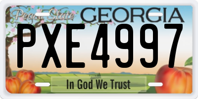 GA license plate PXE4997