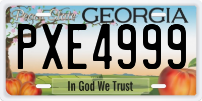 GA license plate PXE4999