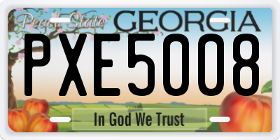GA license plate PXE5008