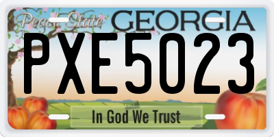 GA license plate PXE5023