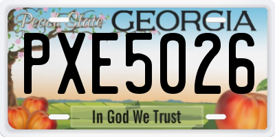 GA license plate PXE5026
