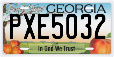 GA license plate PXE5032