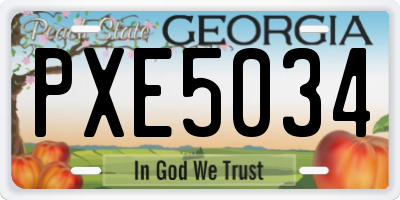 GA license plate PXE5034
