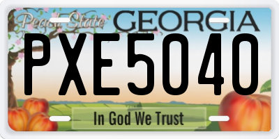 GA license plate PXE5040