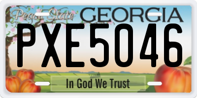GA license plate PXE5046