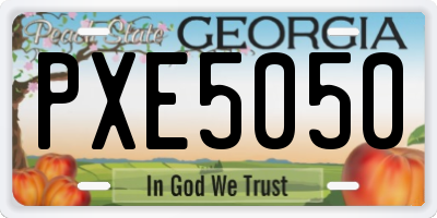 GA license plate PXE5050