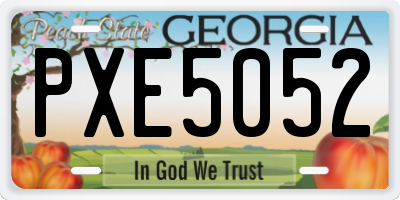 GA license plate PXE5052