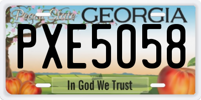 GA license plate PXE5058
