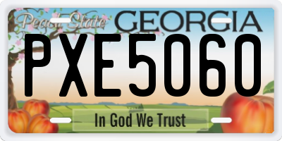 GA license plate PXE5060