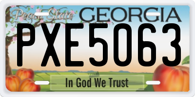 GA license plate PXE5063