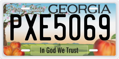 GA license plate PXE5069