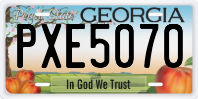 GA license plate PXE5070