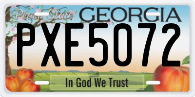 GA license plate PXE5072