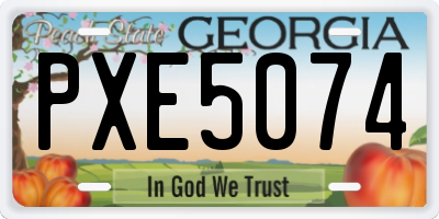 GA license plate PXE5074