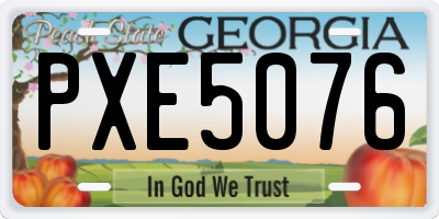 GA license plate PXE5076