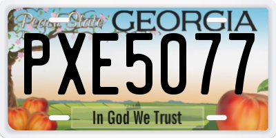 GA license plate PXE5077